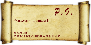 Peszer Izmael névjegykártya